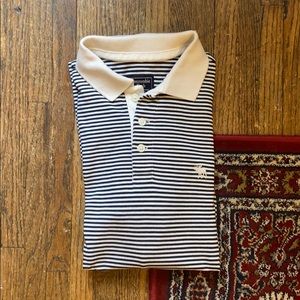 Navy and white stripe polo